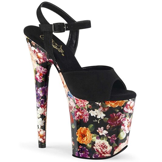 Pleaser Sandales FLAMINGO-809WR Noir Flower EU-35/US-5