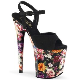 Pleaser Sandales FLAMINGO-809WR Noir Flower EU-35/US-5