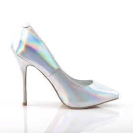 Pleaser AMUSE-20 Escarpins Holo Argent EU-38/US-8