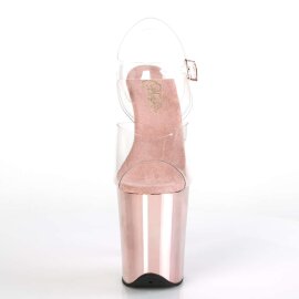Pleaser Sandales FLAMINGO-808 Transparent Or Rose Chrome EU-38/US-8