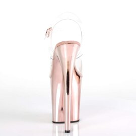 Pleaser Sandales FLAMINGO-808 Transparent Or Rose Chrome EU-38/US-8