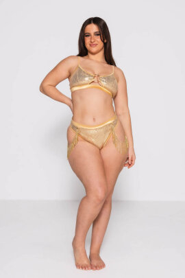 AMBR Designs Crop top avec anneau  Champagne Luxe  L