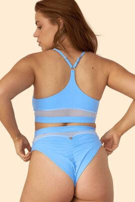 Lunalae Top Mila en maille découpée bleu ciel XS
