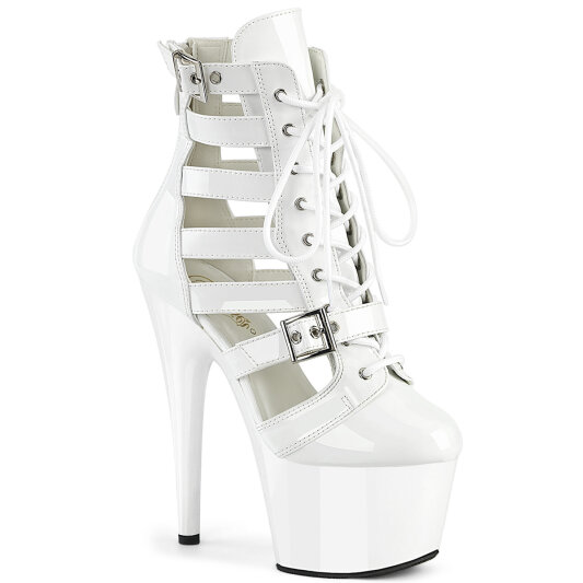 Pleaser ADORE-1013MST Bottines à plateforme Revêtement laqué Blanc EU-40 / US-10