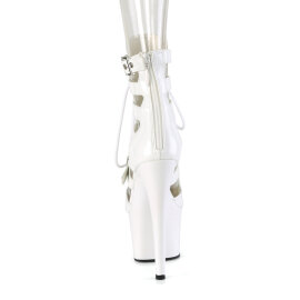 Pleaser ADORE-1013MST Bottines à plateforme Revêtement laqué Blanc EU-40 / US-10