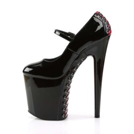 Pleaser Sandales FLAMINGO-887FH Noir Rouge EU-35/US-5