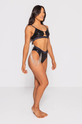 AMBR Designs Super Culotte échancrée taille haute Onyx Luxe  XS