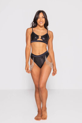 AMBR Designs Super Culotte échancrée taille haute Onyx Luxe  XS
