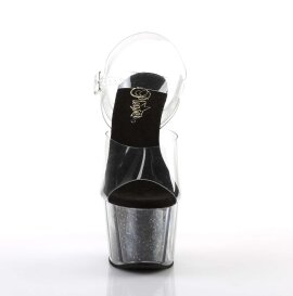 Pleaser Sandales ADORE-708G Transparent Noir Paillettes...