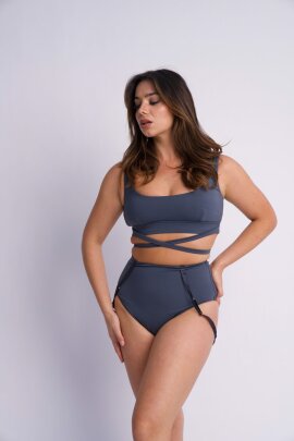 Lunalae Short High Waist Kehlani Bleu Acier S
