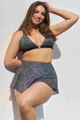 Lunalae Haut Follow Me Argent–Noir Pleat Mesh XL