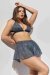 Lunalae Haut Follow Me Argent–Noir Pleat Mesh XL