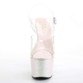 Pleaser Sandales ADORE-708HMG Transparent Argent Multi Paillettes Occasion