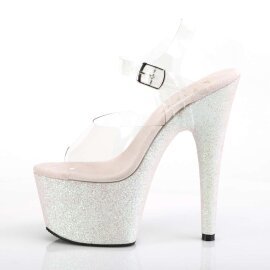 Pleaser Sandales ADORE-708HMG Transparent Argent Multi Paillettes Occasion