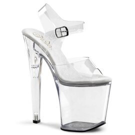 Pleaser Sandales XTREME-808 Transparent Argent EU-38/US-8