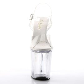 Pleaser Sandales XTREME-808 Transparent Argent EU-38/US-8