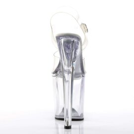 Pleaser Sandales XTREME-808 Transparent Argent EU-38/US-8