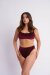 Lunalae Haut Scrunch Velours Sparkle Bordeaux