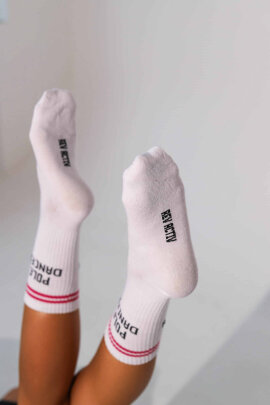 REV ACTIV Chaussettes Pole Dancer Blanc Rose