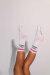 REV ACTIV Chaussettes Pole Dancer Blanc Rose