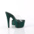 Pleaser BEJEWELED-712RS Mules à plateforme Transparent Strass Vert émeraude EU-38 / US-8