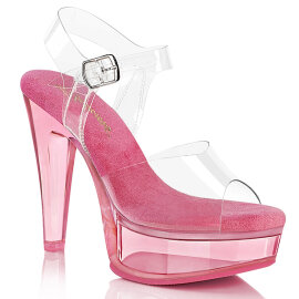 Fabulicious MARTINI-508 Sandales à plateforme Transparent Rose fumé EU-37 / US-7