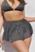 Lunalae Short Free Flow Argent–Noir Pleat Mesh XS