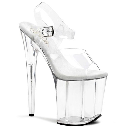 Pleaser Sandales FLAMINGO-808 Transparent Argent EU-39/US-9