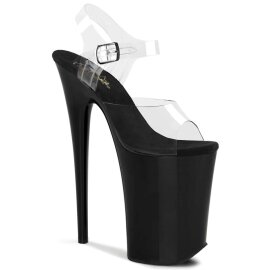 Pleaser Sandales INFINITY-908 Transparent Noir EU-39/US-9