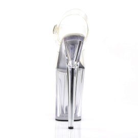 Pleaser Sandales INFINITY-908 Transparent Argent EU-38/US-8