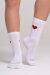 Paradise Chick Chaussettes Supreme Poledance avec Cœurs Blanc