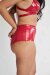 Lunalae Short High Waist Basic Effet Verni Rouge