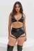 Lunalae Short Lure You High Waist Garter Effet Verni Noir M