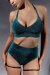Polerina Short Bikini Sarcelle Lurex avec Garter Amovible M