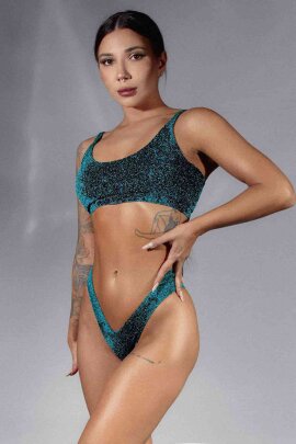 Polerina Haut Pixi Sarcelle Lurex XS