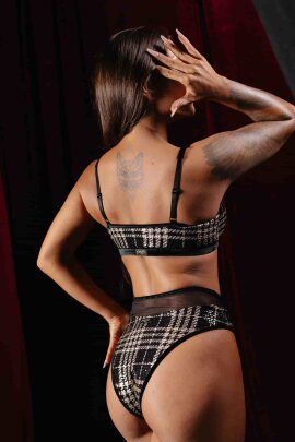 Polerina Haut Pixi Noir Or Carreaux S
