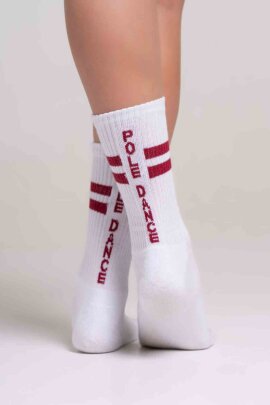 Paradise Chick Supreme Poledance Chaussettes Blanc Bordeaux