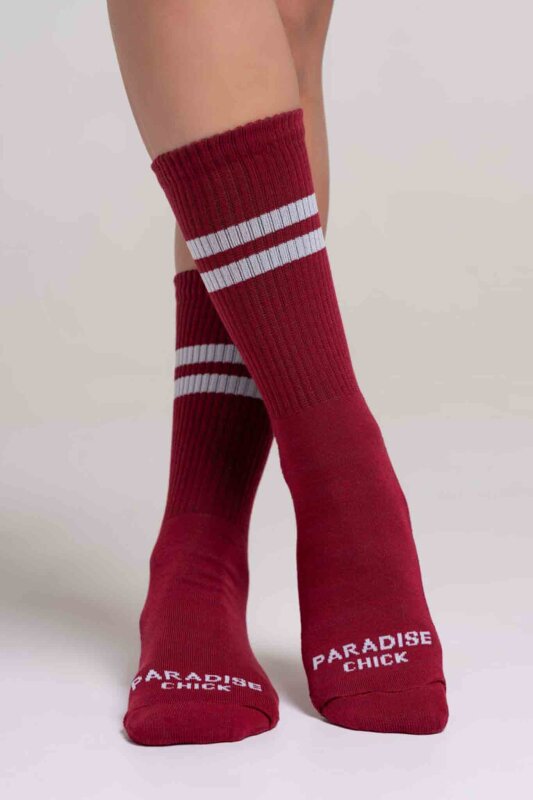 Paradise Chick Supreme Poledance Chaussettes Bordeaux