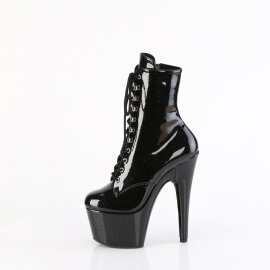 Pleaser ADORE-1020GP Bottines à plateforme Revêtement laqué Paillettes Noir EU-40 / US-10
