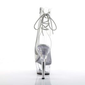 Pleaser Bottines KISS-1018C Transparent Argent EU-35/US-5