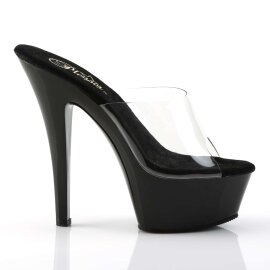 Pleaser Sandales KISS-201 Transparent Noir EU-42/US-12