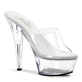 Pleaser Sandales KISS-201 Transparent Argent EU-40/US-10