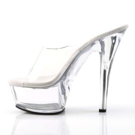 Pleaser Sandales KISS-201 Transparent Argent EU-42/US-12