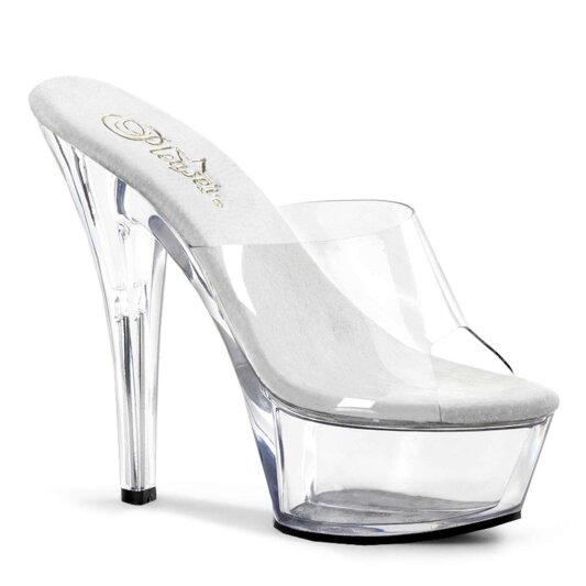 Pleaser Sandales KISS-201 Transparent Argent EU-35/US-5