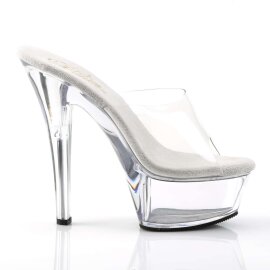 Pleaser Sandales KISS-201 Transparent Argent EU-35/US-5