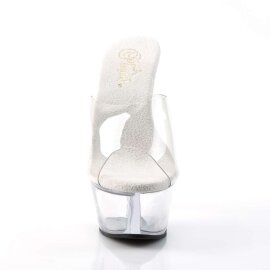 Pleaser Sandales KISS-201 Transparent Argent EU-37/US-7