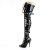 Pleaser SEDUCE-3028 Bottes cuissardes Vernis Noir EU-44/US-14