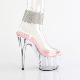 Pleaser ADORE-791-2RS Sandales à plateforme Transparent Strass Rose EU-40 / US-10