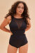 Lunalae Bodysuit Isabella Cut Out Mesh Noir Occasion