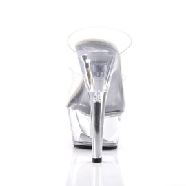 Pleaser Mules KISS-202 Transparent Argent EU-41/US-11